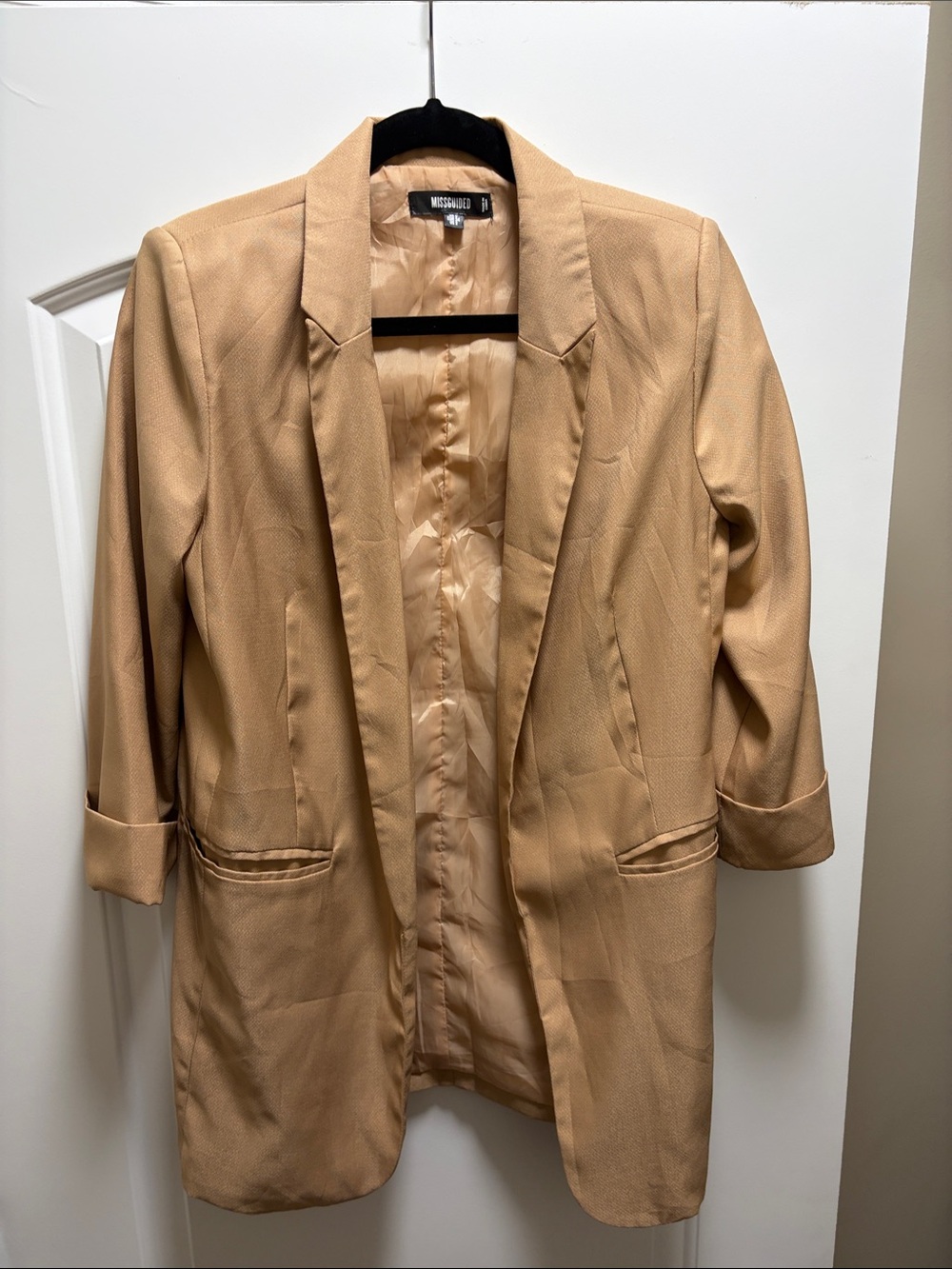 Windsor Beige/Tan Open Front Blazer Jacket